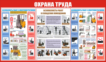 С130 Охрана труда при работе на складе (1200х700мм, пластик 3мм) - Стенды - Охрана труда на складе - Магазин охраны труда и техники безопасности stroiplakat.ru